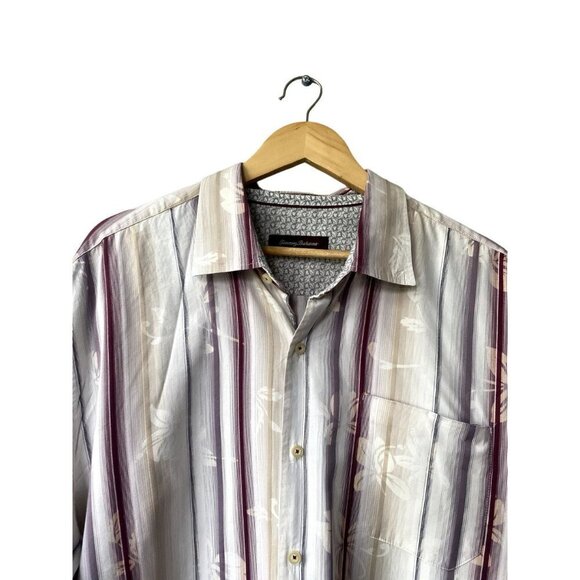 Tommy Bahama Hawaiian Floral XXLT Silk Blend Tropical Long Sleeve Button Down To - Picture 2 of 8
